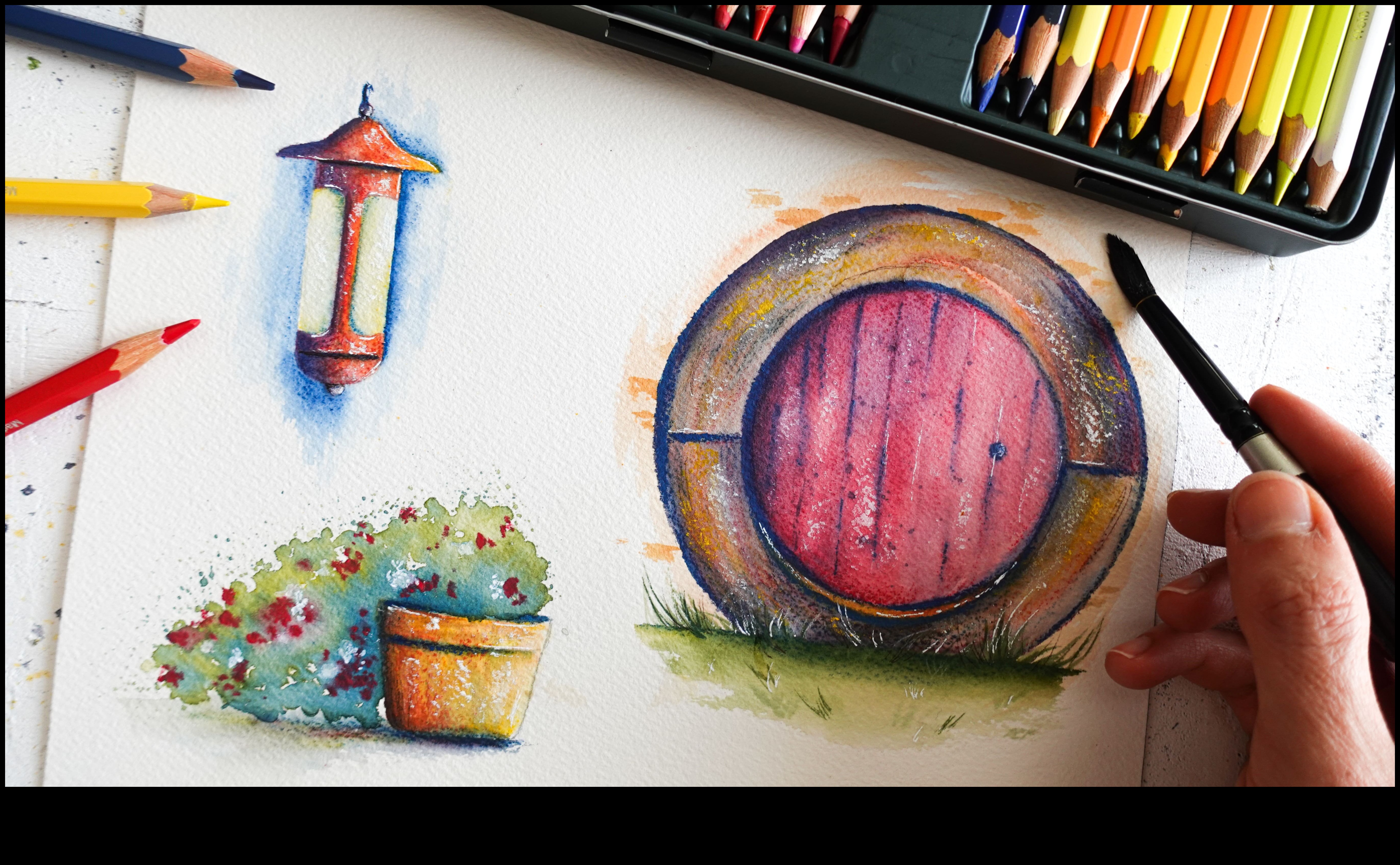 Arta cu creion acuarelă Un ghid pentru amestecare 2 Watercolor Fusion: amestecarea nuanțelor în arta creionului