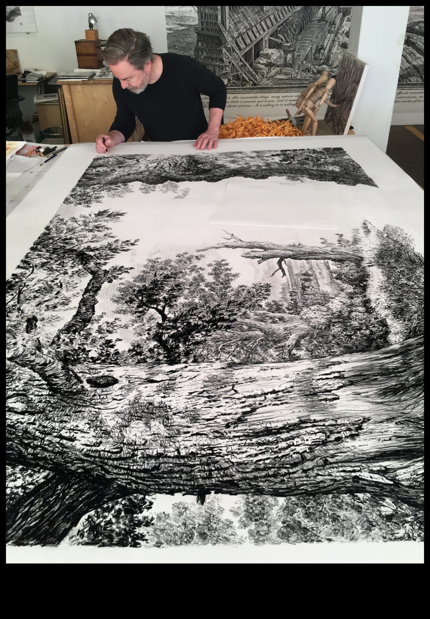 Desenarea umbrelor: explorarea contrastului în arta cu cerneală